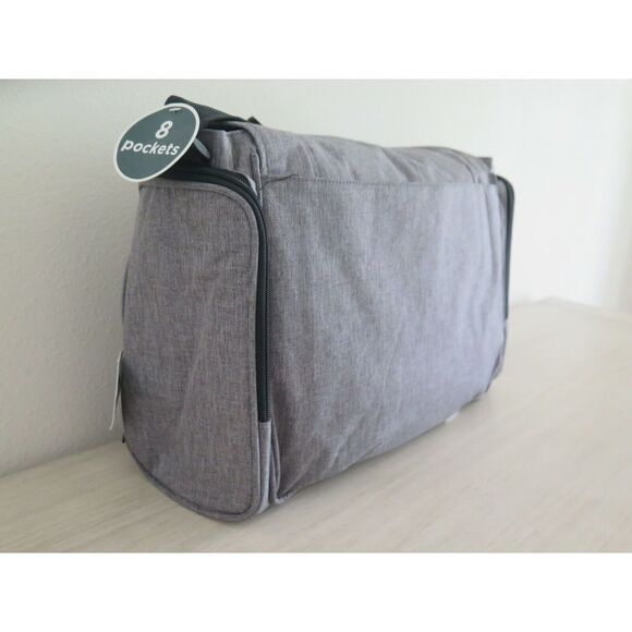 BB GEAR CROSS HATCH DUFFEL MESSENGER LARGE DIAPER BAG, GREY - Picture 4 of 9